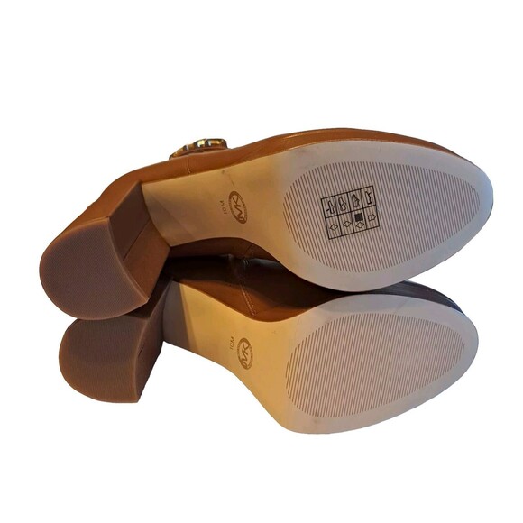 Michael Kors Women's Brown Leather Parker Platform Bootie Boots 4" Heel 10M New! - Picture 7 of 11